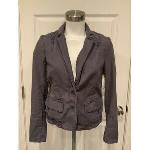 Hei Hei Anthropologie Gray Double Button Blazer W/ Plaid Rear Panel, Size 2 (US)